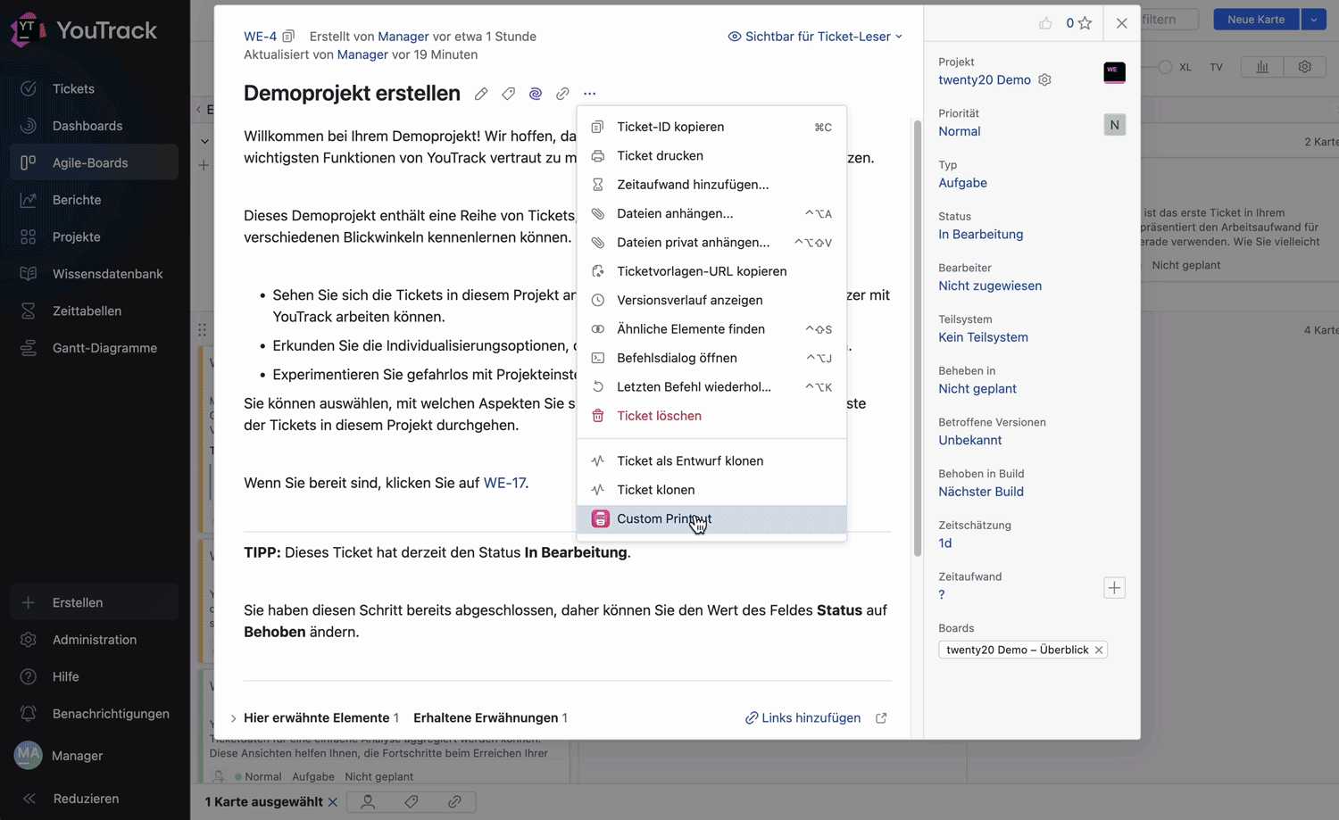 Demo di stampa personalizzata