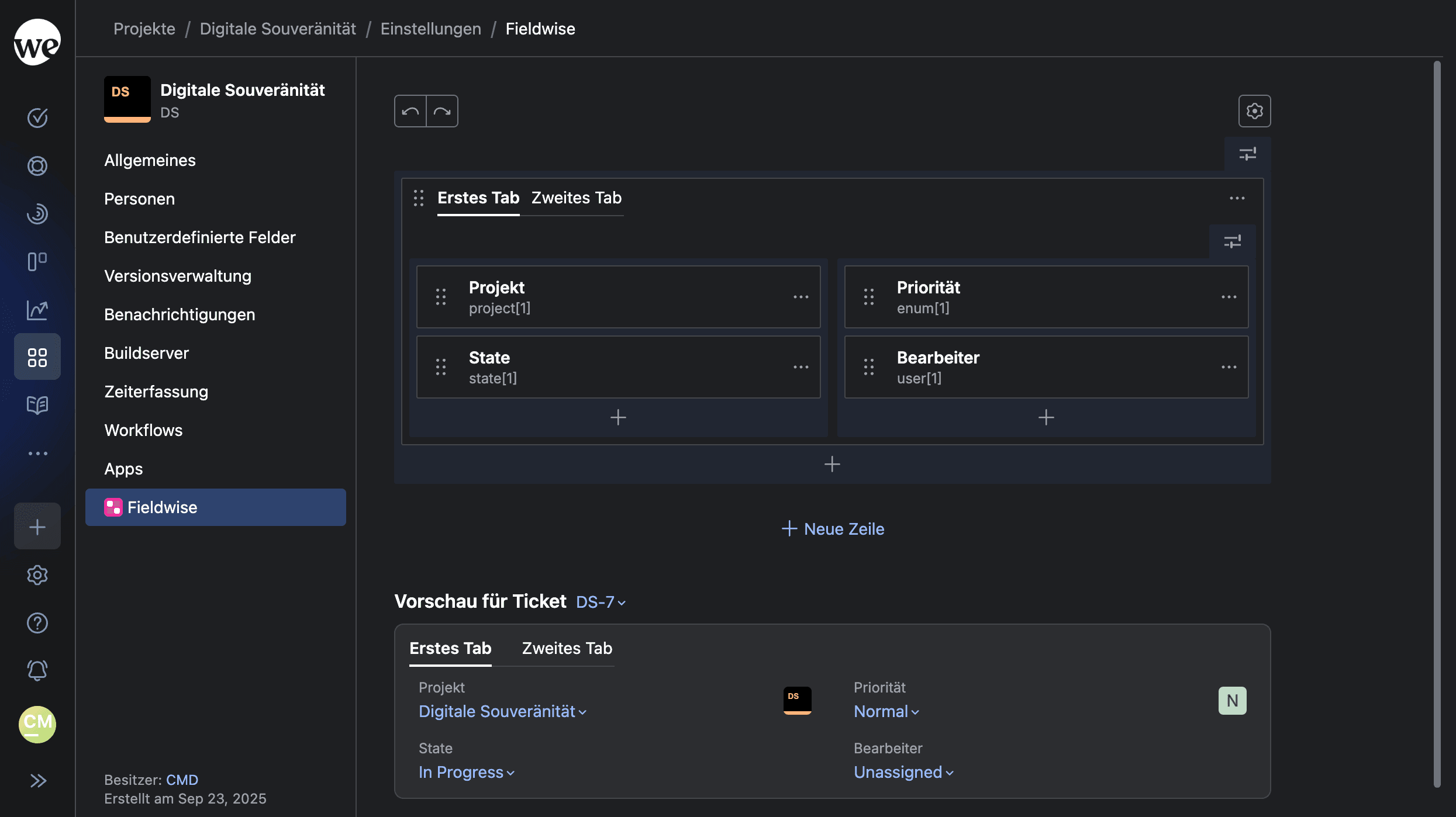 Editor Fieldwise con anteprima in tempo reale