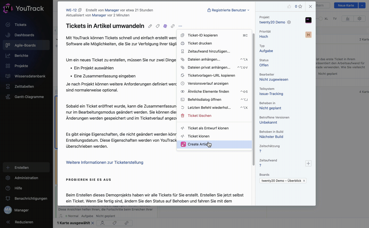 Demo del problema all'articolo