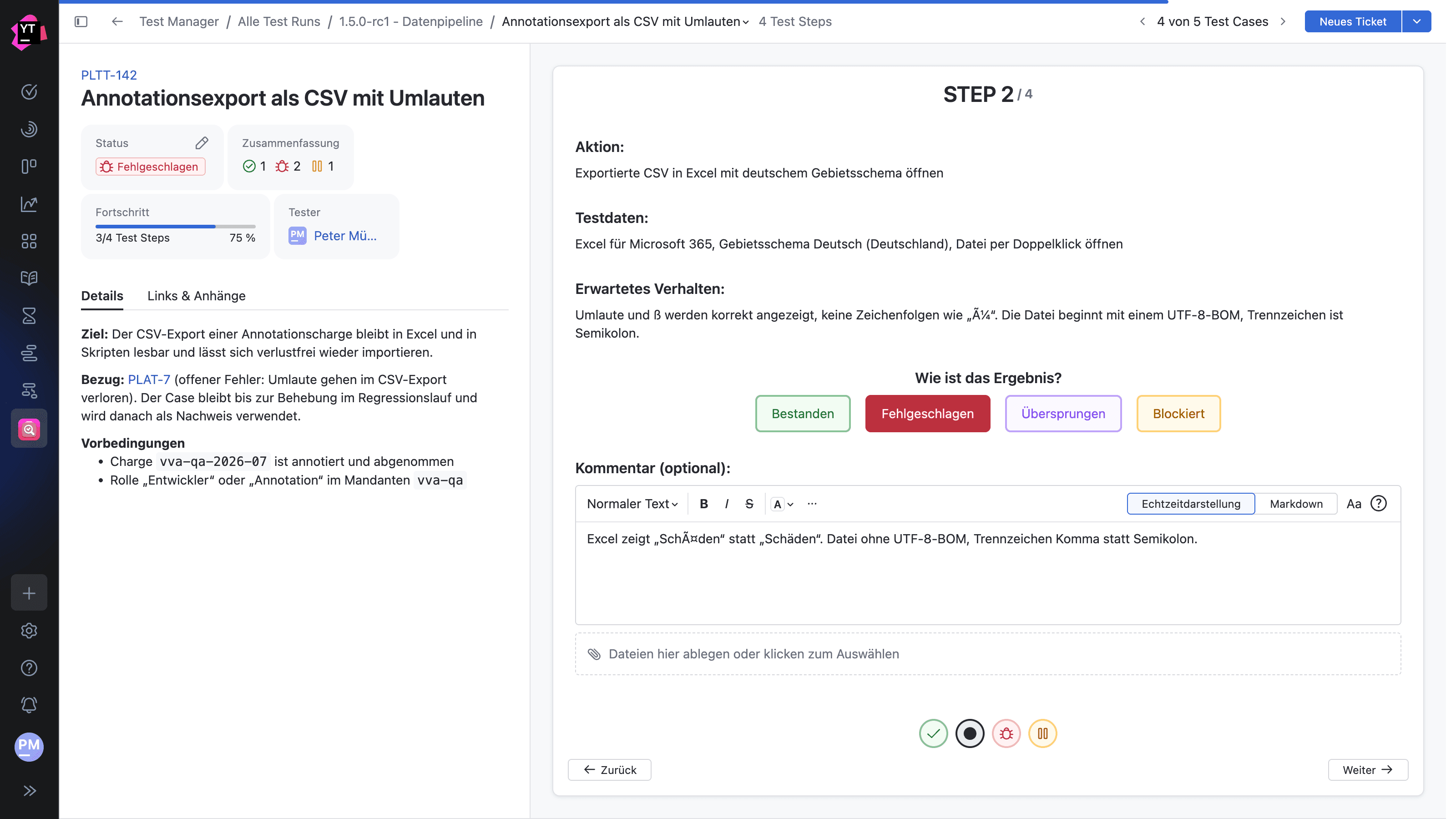 YouTrack Test Manager Screenshot dell'app